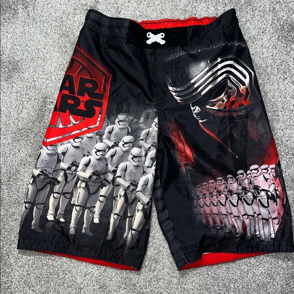 Star Wars Death Star Stormtroopers Darth Lined Long Board Swim Shorts Trunks